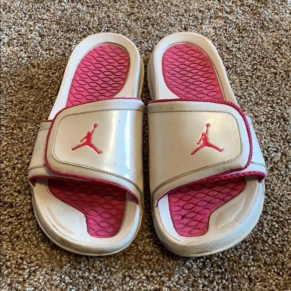 pink jordan slides